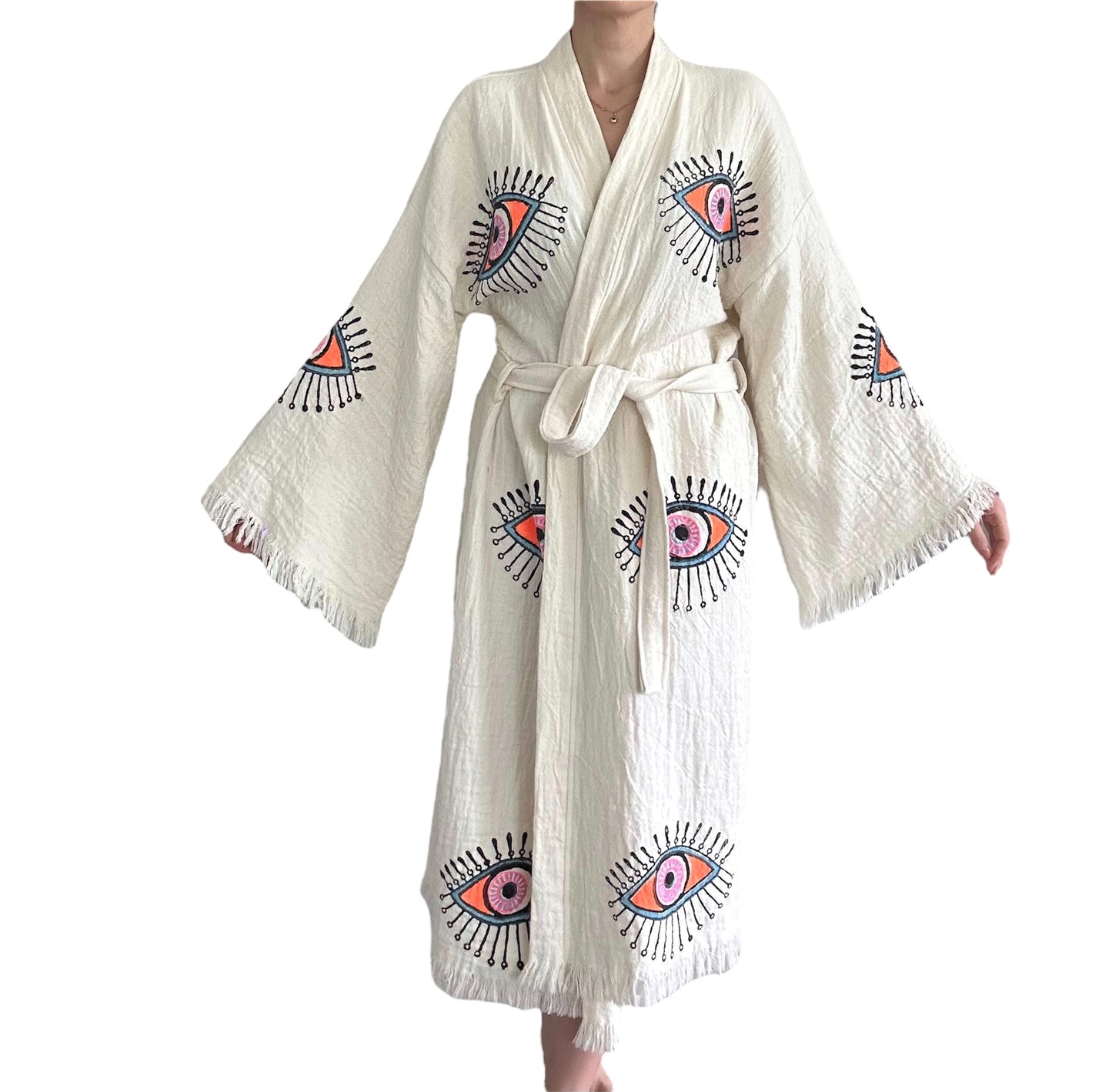 Evil Eye Kimono Robe Multi Color