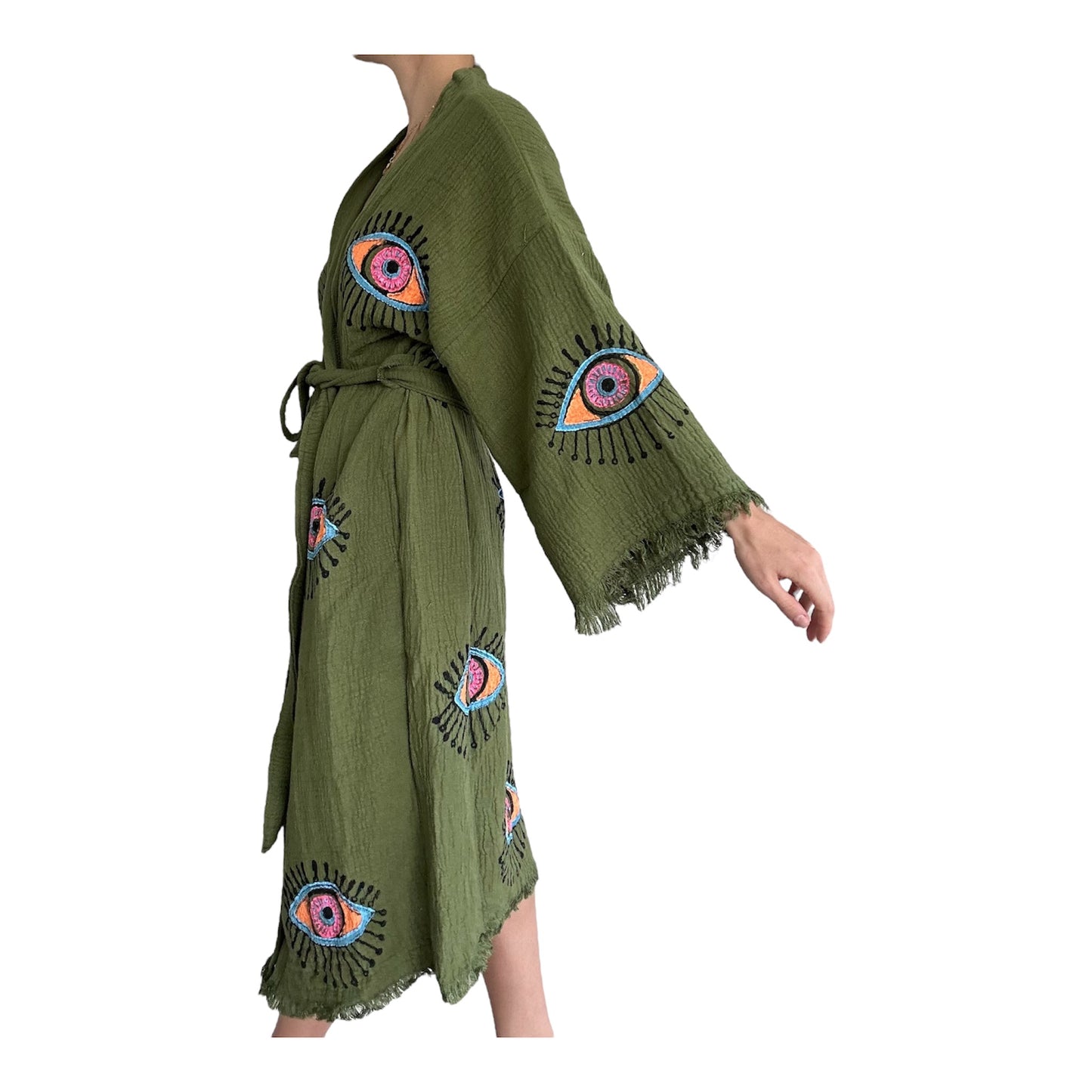 Robe Kimono Evil Eye Pinus Vert